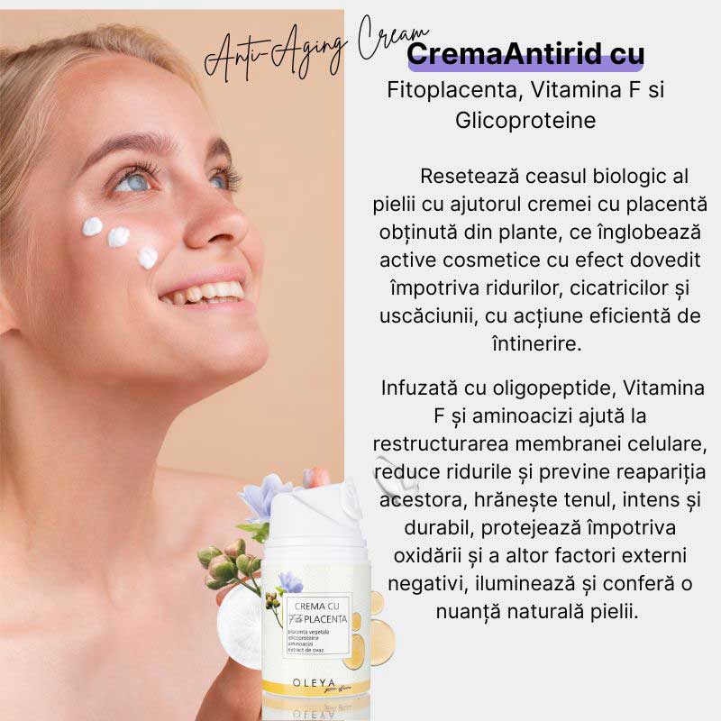 Anti-Aging DNA Cream- Crema antirid cu Fitoplacenta, Vitamina F si Glicoproteine - Image 2