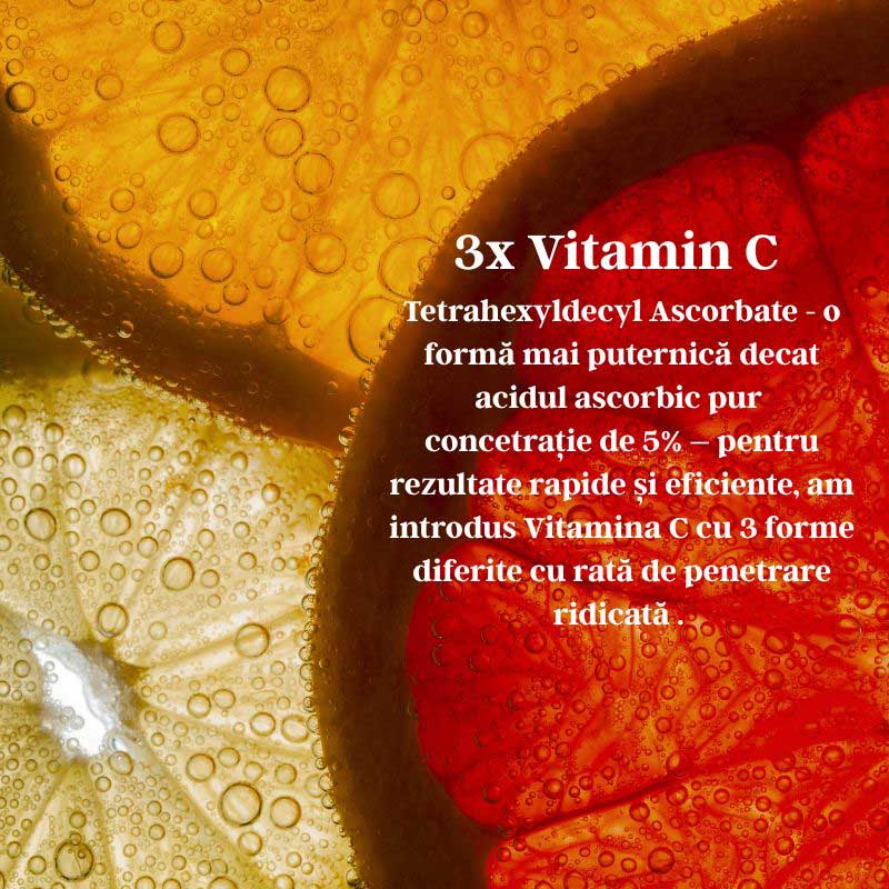3x Vitamin C - Crema Iluminatoare/Antirid cu 3 forme de Vitamina C 5%, Peptide si Acid Ferulic - Image 3