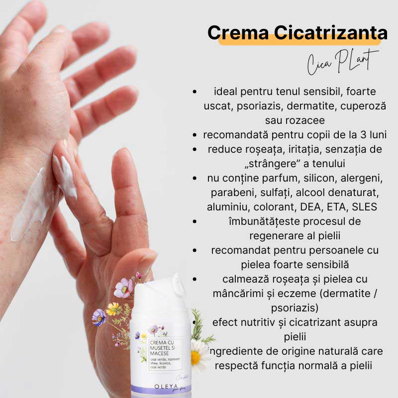 CicaPlant - Crema cicatrizanta cu Macese, Rozmarin si Musetel - Image 3