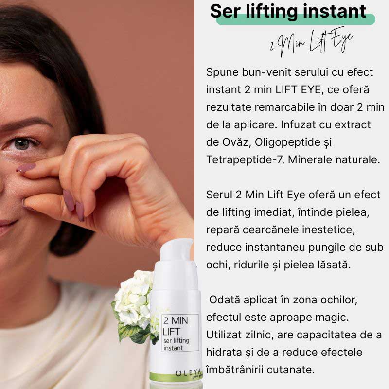 2 Min Lift Eye - Ser lifting instant cu Ovaz si Oligopeptide naturale - Image 3